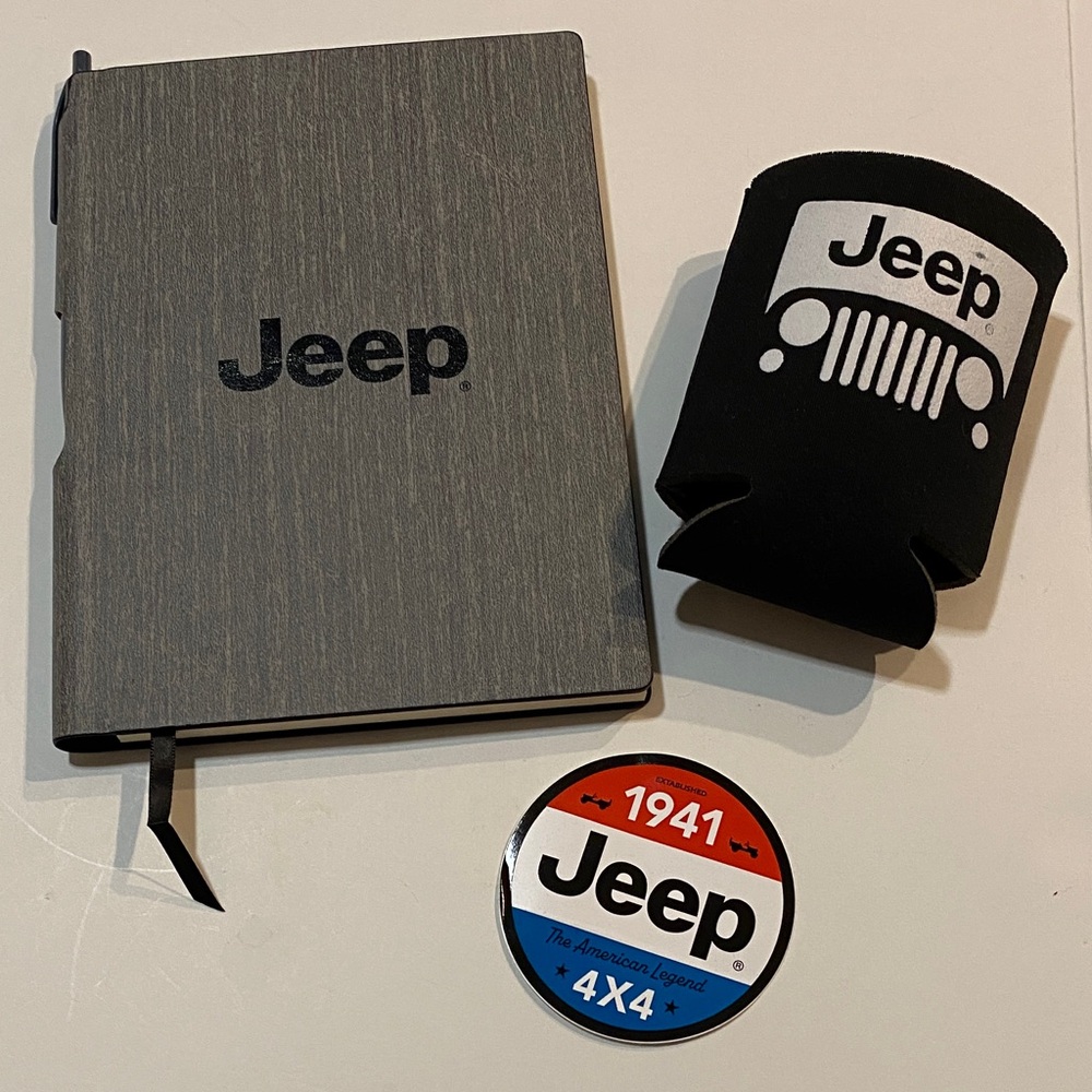 Jeep Bundle ~ Notebook Sticker Can Koozie NWOT (e)